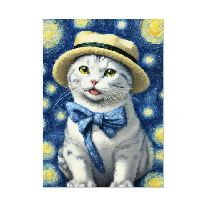 Portraits by NC Necklaces Starry Eyed Cat Rolled Posters