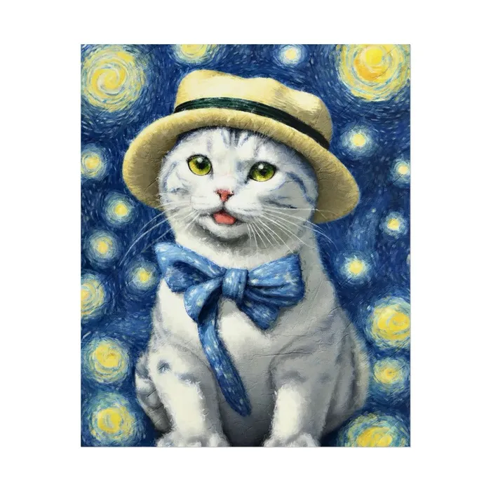 Portraits by NC Necklaces Starry Eyed Cat Rolled Posters