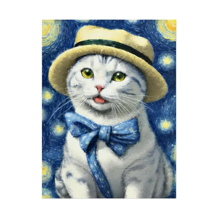 Portraits by NC Necklaces Starry Eyed Cat Rolled Posters
