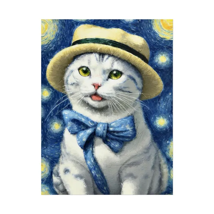 Portraits by NC Necklaces Starry Eyed Cat Rolled Posters