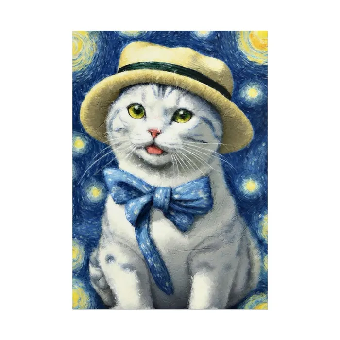 Portraits by NC Necklaces Starry Eyed Cat Rolled Posters