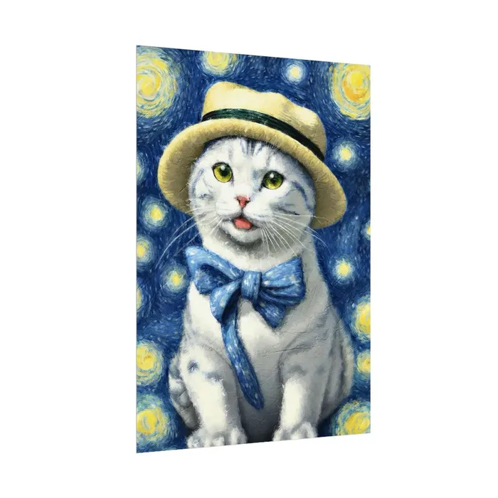 Portraits by NC Necklaces Starry Eyed Cat Rolled Posters