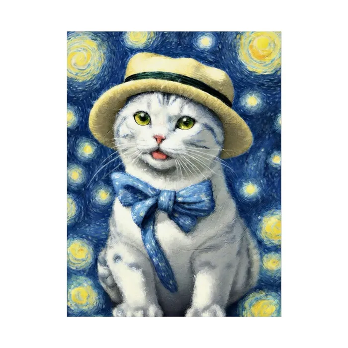 Portraits by NC Necklaces Starry Eyed Cat Rolled Posters