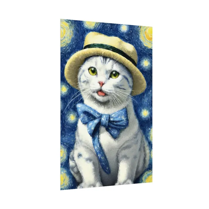Portraits by NC Necklaces Starry Eyed Cat Rolled Posters