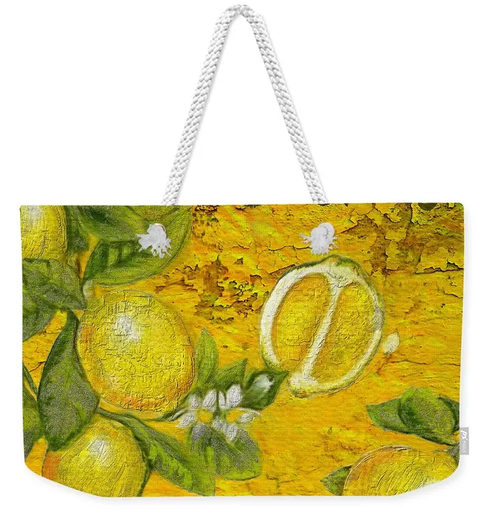 Portraits by NC Weekender Tote Bag Customizable Carryall Tote Tuscan Citrus Design Rings Portraits by NC Weekender Tote Bag Customizable Carryall Tote Tuscan Citrus Design Rings