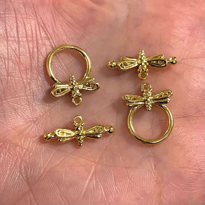 PreStyled Sets Peppy Beads 2 Sets 24Kt Shiny Gold Plated Dragonfly Toggle Clasps PreStyled Sets Peppy Beads 2 Sets 24Kt Shiny Gold Plated Dragonfly Toggle Clasps