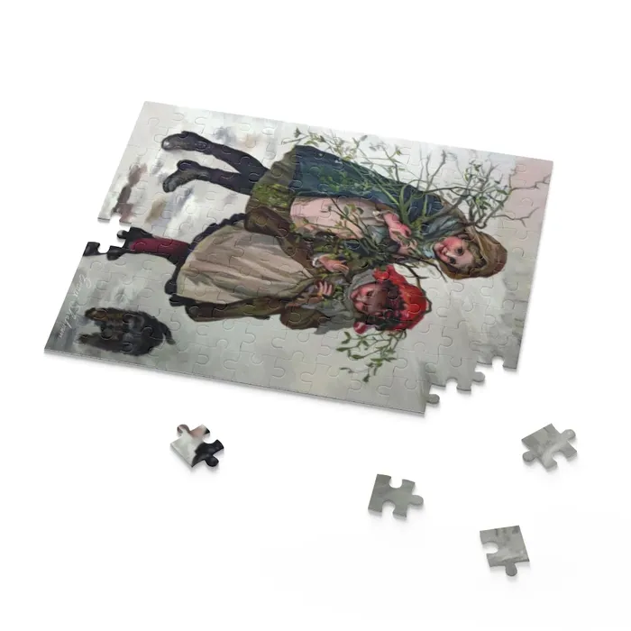 Printify Necklaces Photo Puzzle 120 252 500Piece Gathering Mistletoe