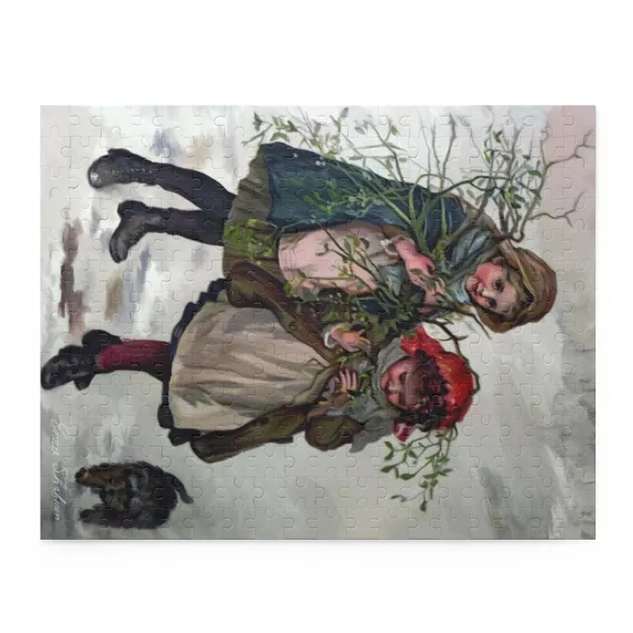 Printify Necklaces Photo Puzzle 120 252 500Piece Gathering Mistletoe