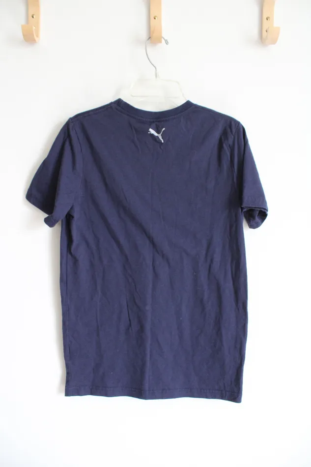 Puma Earrings Puma Navy Gray Shirt Youth L 1416