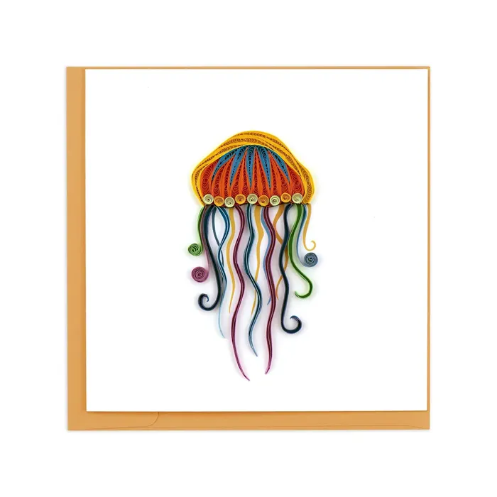 QUILLINGCARD Earrings Qullingcard Jellyfish Greeting Card
