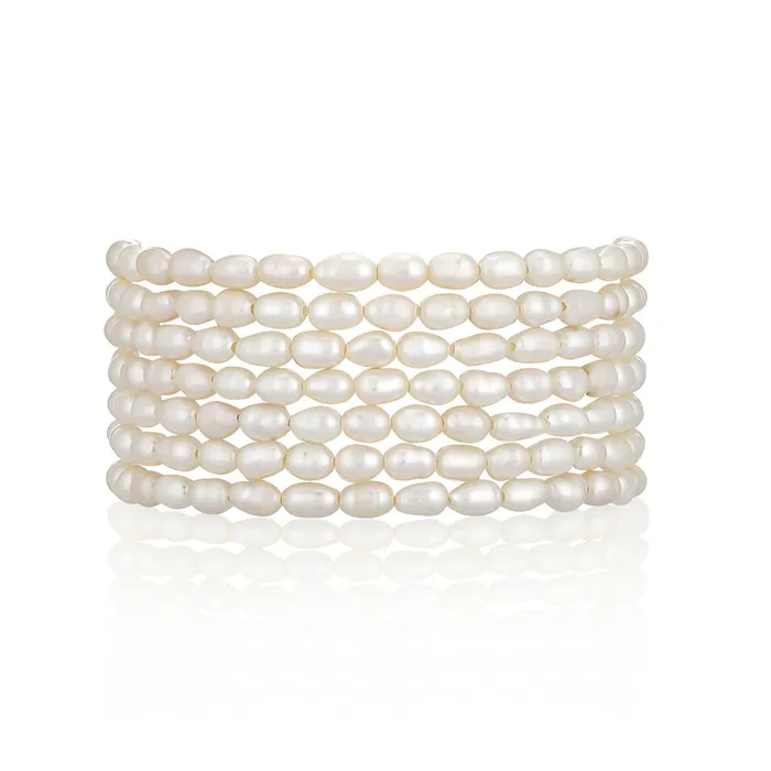 RACHEL LYNN CHICAGO Bracelets 3mm Freshwater Pearl Seven Wrap Beaded Bracelet