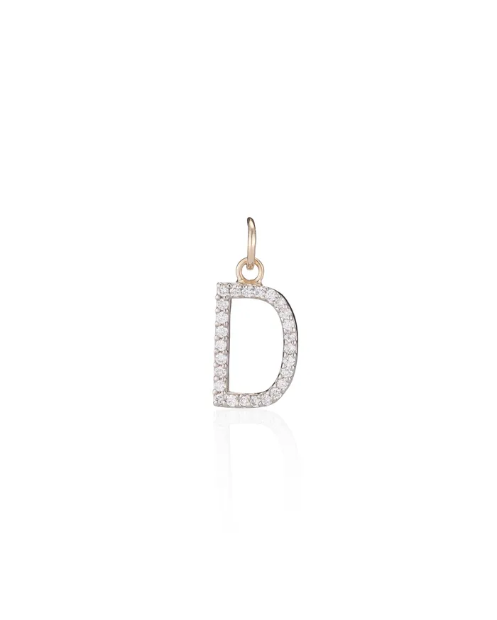 RACHEL LYNN CHICAGO Diamond D Letter Charm Charm Necklaces