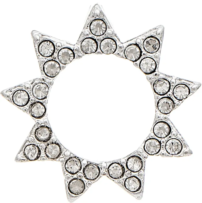 RAINJEWELRY Rings Silver Crystal Sunburst Post Earings