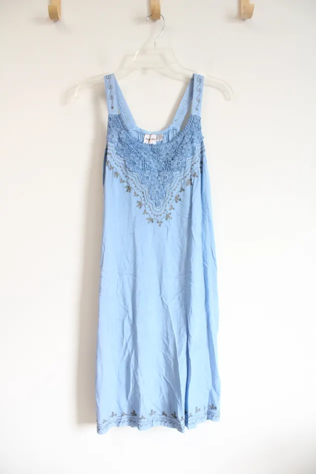 Raya Sun Rings Raya Sun Blue Embellished Tied Strap Dress M
