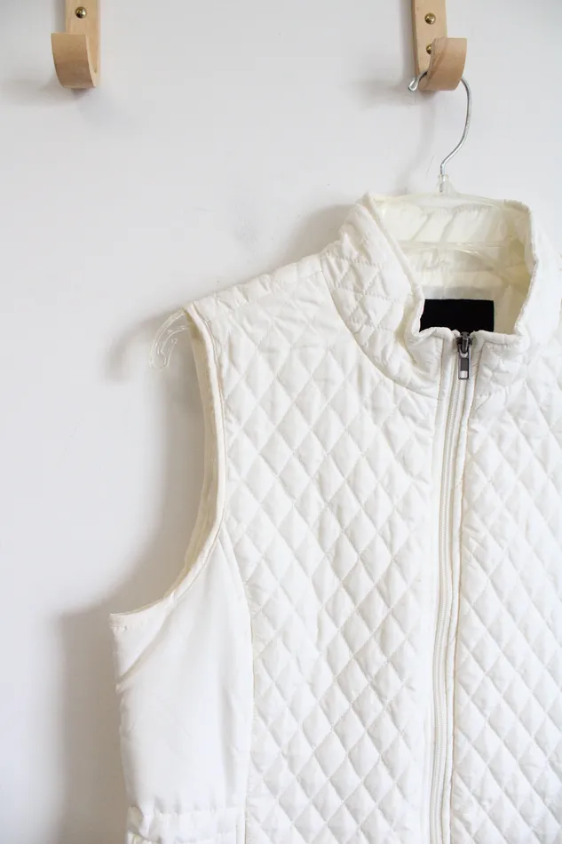 Relativity Outerwear Cream Quilted Vest XL Petite Relativity Earrings