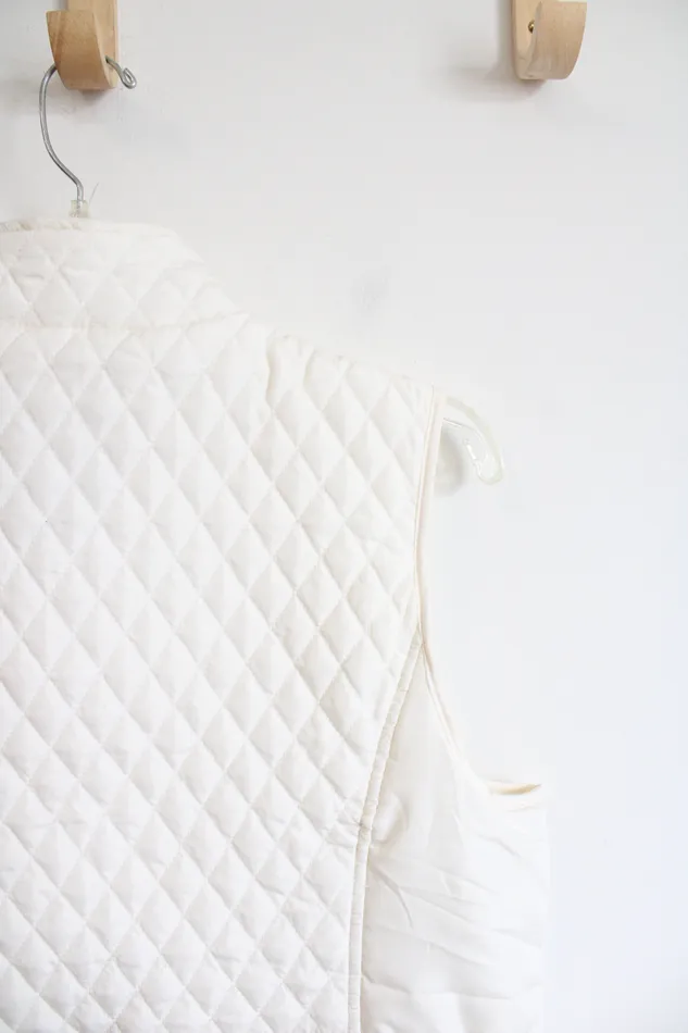Relativity Outerwear Cream Quilted Vest XL Petite Relativity Earrings