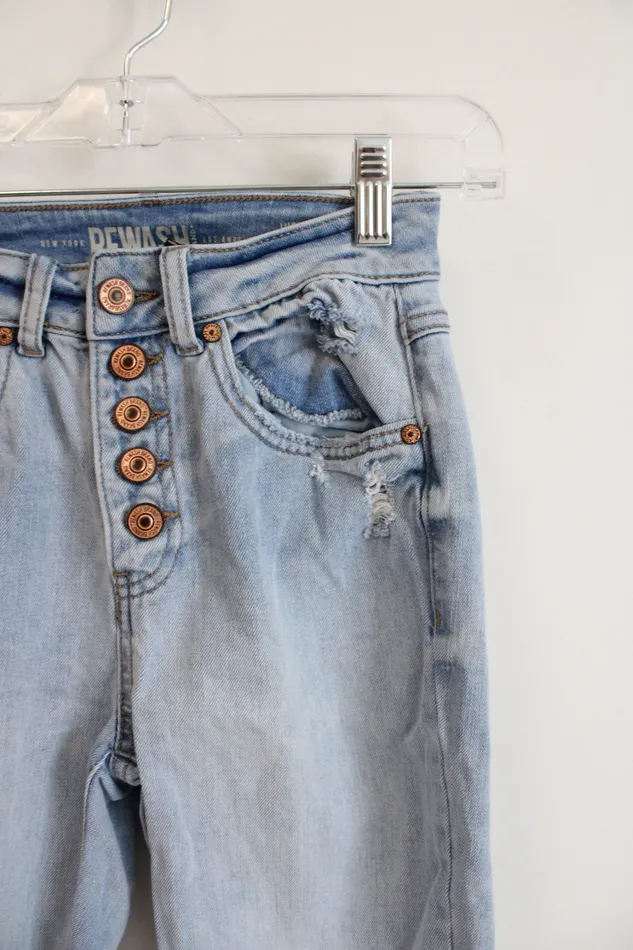 Rewash Necklaces Rewash High Rise Vintage Reunion Distressed Light Wash Jeans 0 24