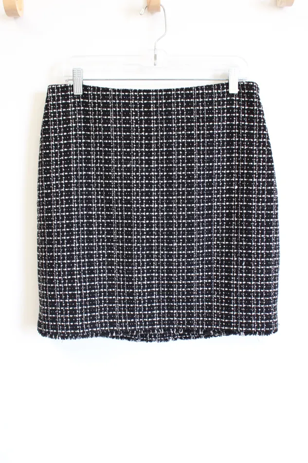 Rings Ann Taylor Black White Woven Pencil Skirt 10 Ann Taylor LOFT