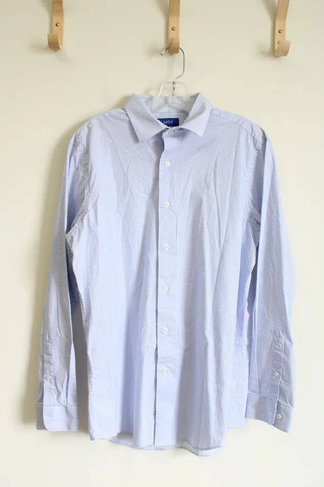 Rings APT9 APT9 Blue Print Slim Fit Button Down Shirt L
