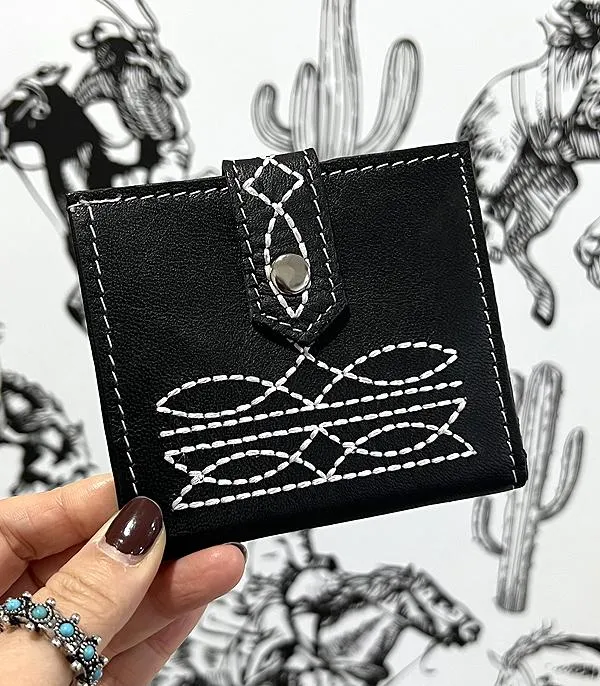 Rings BOOT STITCH LEATHER WALLET BLACK YKT