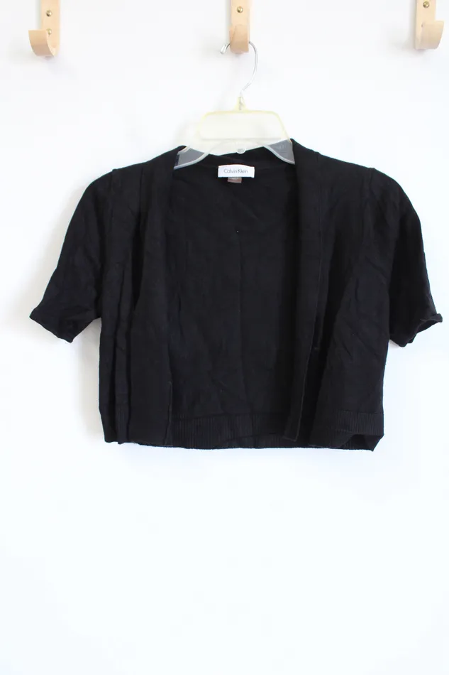 Rings Calvin Klein Calvin Klein Black Short Sleeved Cropped Cardigan S
