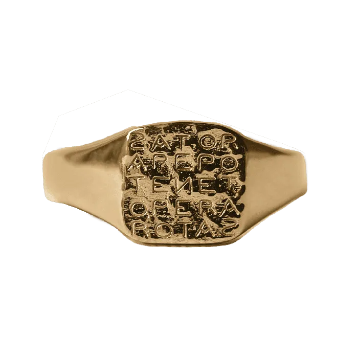 Rings COMMON ERA Magic Sator Square Gold Signet Ring