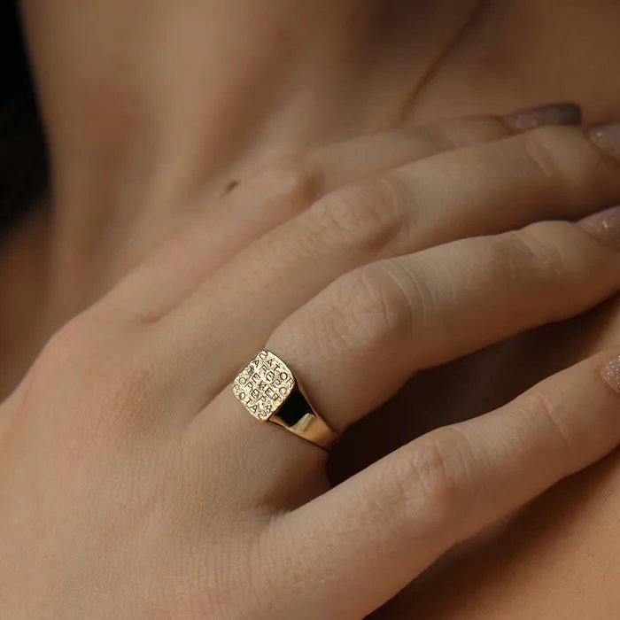 Rings COMMON ERA Magic Sator Square Gold Signet Ring