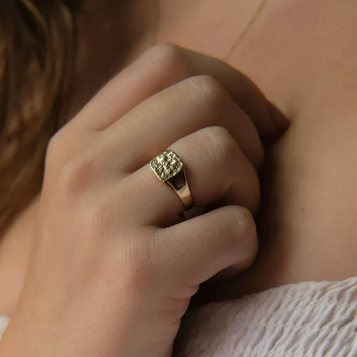 Rings COMMON ERA Magic Sator Square Gold Signet Ring