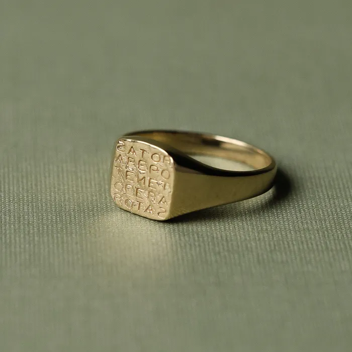 Rings COMMON ERA Magic Sator Square Gold Signet Ring