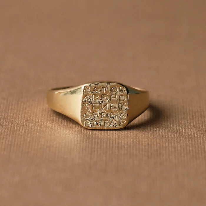 Rings COMMON ERA Magic Sator Square Gold Signet Ring