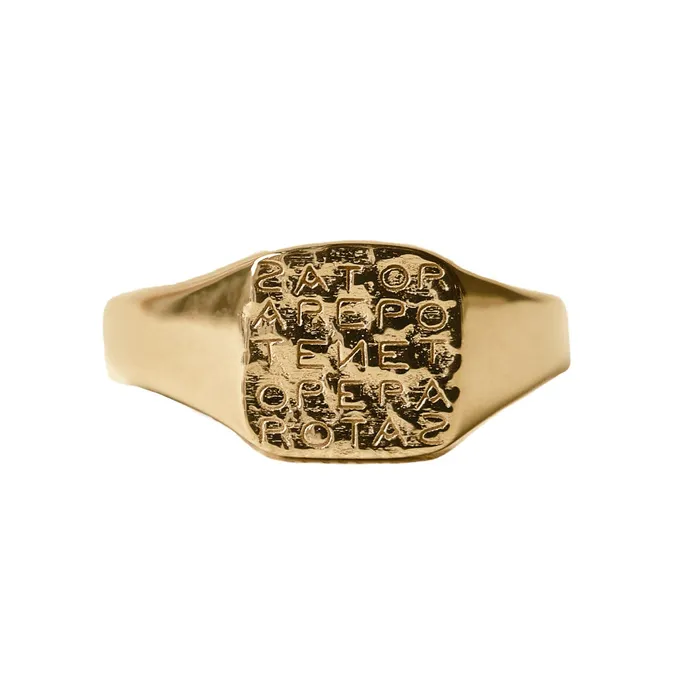 Rings COMMON ERA Magic Sator Square Gold Signet Ring