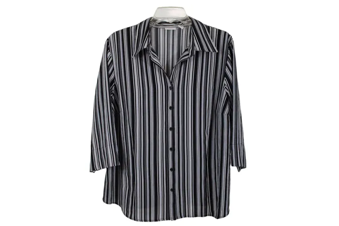 Rings Covington Covington Black Striped Top 18W