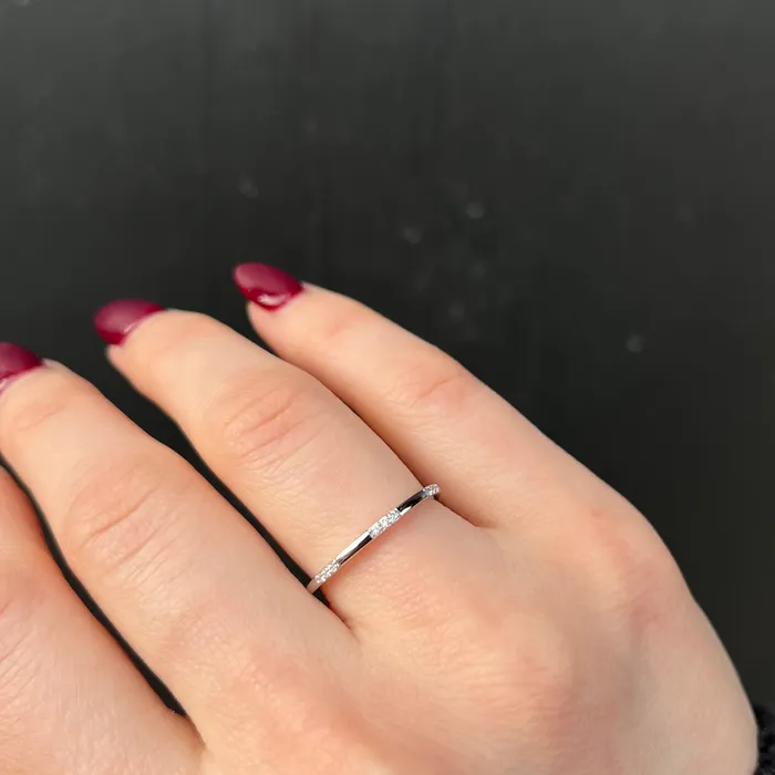 Rings Diamond South 14k White Gold 008 CTW Diamond Band