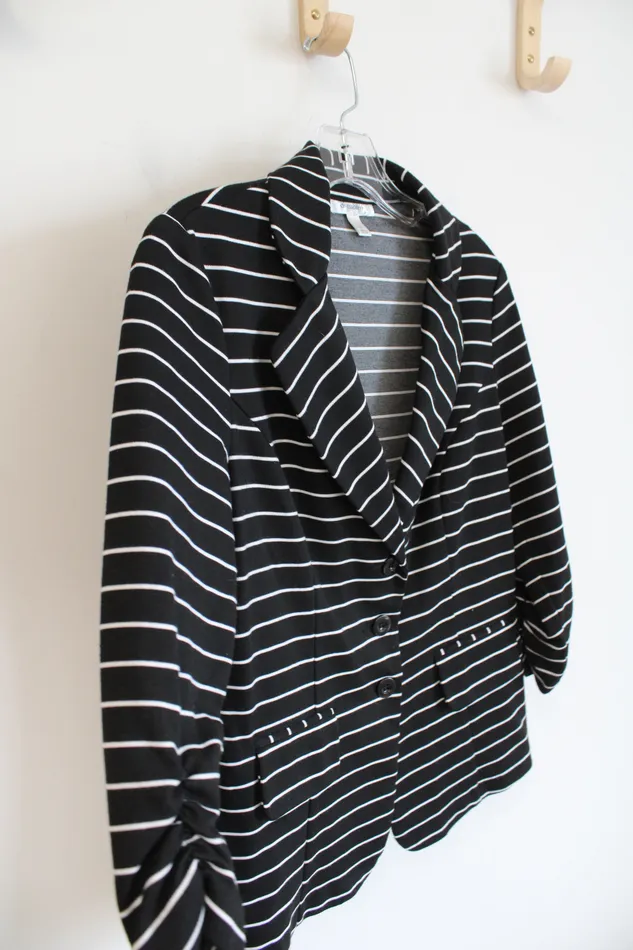 Rings Dressbarn Dressbarn Black White Striped Blazer M