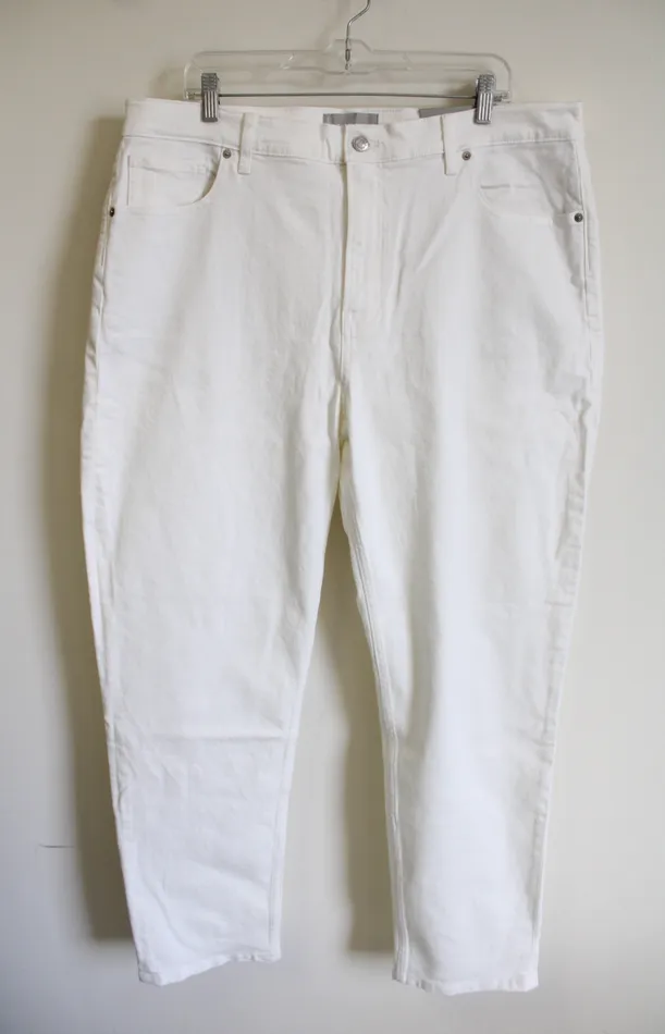 Rings Everlane NEW Everlane The Cheeky Jean High Rise Low Stretch White Denim Jeans 35 Tall