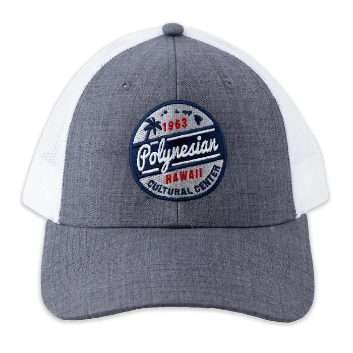 Rings GREATMOUNTAINWE Polynesian Cultural Center Palm Island Ball Cap Gray White