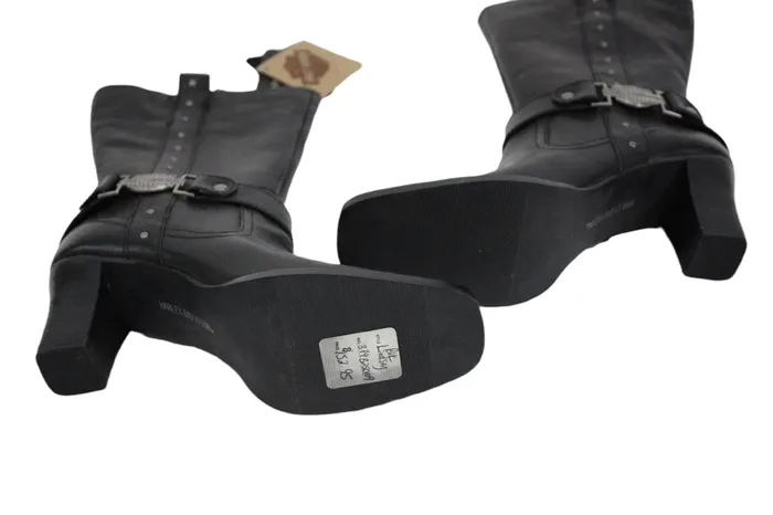 Rings HarleyDavidson NEW Harley Davidson Black Lindsey Leather Heeled Boots Size 6
