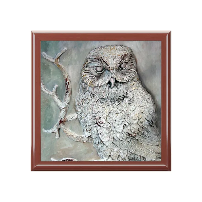 Rings Jewelry Keepsake Box Owl Lacquered Box Portraits by NC