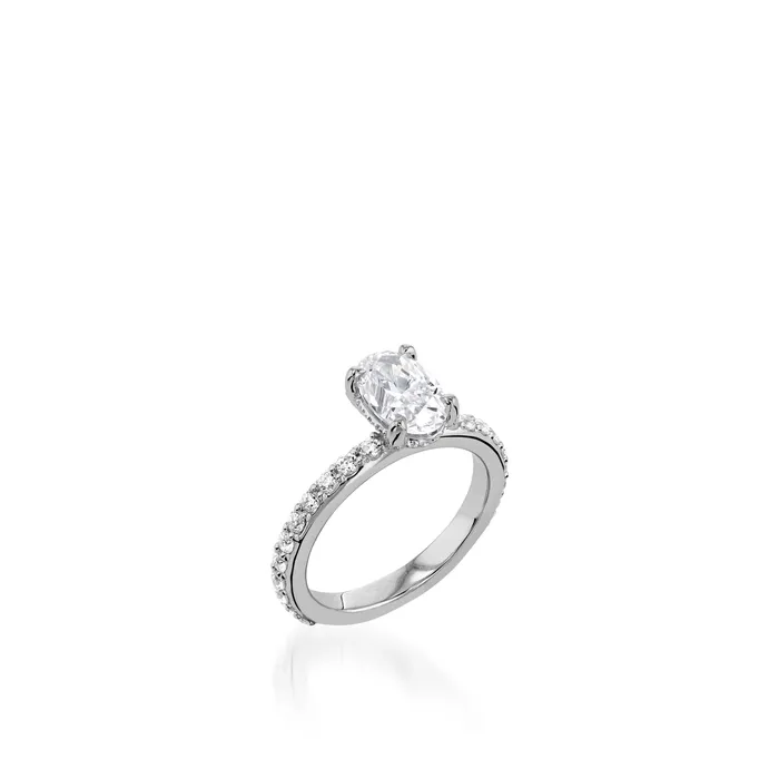 Rings John Atencio Duchess Oval White Gold Engagement Ring