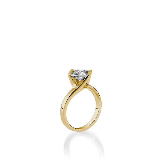 Rings John Atencio Intrinsic Princess Cut Yellow Gold Engagement Ring
