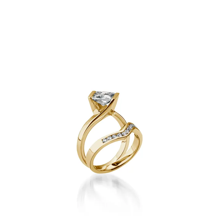 Rings John Atencio Intrinsic Princess Cut Yellow Gold Engagement Ring