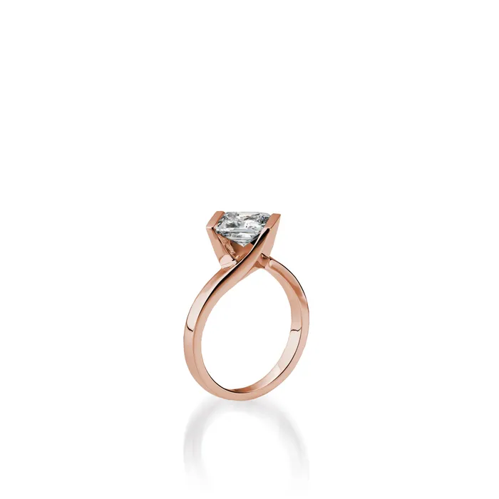 Rings John Atencio Intrinsic Princess Cut Yellow Gold Engagement Ring