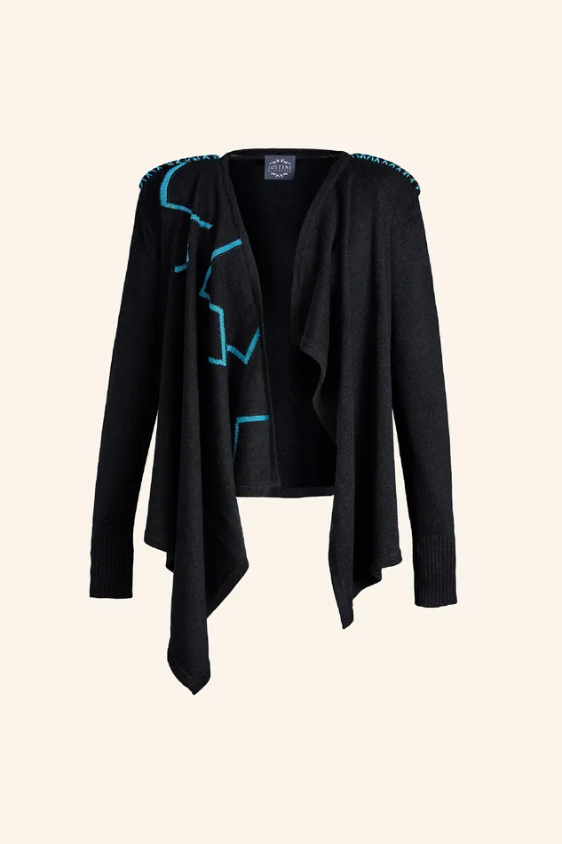 Rings justineleconte1 LUCIE knitted cardigan dark greyblue
