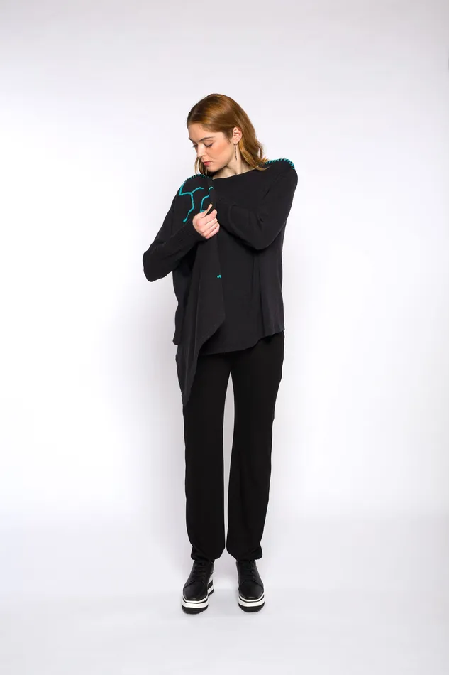 Rings justineleconte1 LUCIE knitted cardigan dark greyblue Rings justineleconte1 LUCIE knitted cardigan dark greyblue