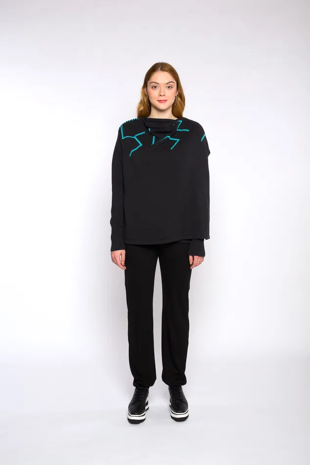 Rings justineleconte1 LUCIE knitted cardigan dark greyblue Rings justineleconte1 LUCIE knitted cardigan dark greyblue