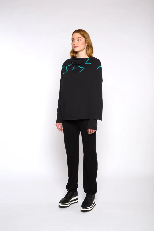 Rings justineleconte1 LUCIE knitted cardigan dark greyblue Rings justineleconte1 LUCIE knitted cardigan dark greyblue