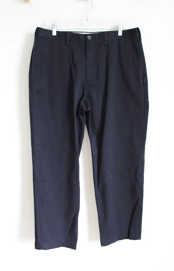 Rings Lands End Lands End Traditional Fit Black Khaki Pants 38X29