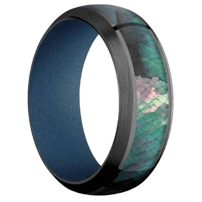Rings Lashbrook Zirconium Polish Satin Finish Polar Blue