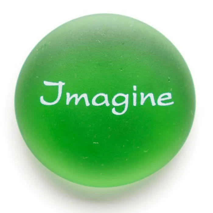Rings LIFEFORCEGLASS Mermaid Message Imagine Frosted Glass Stone Green