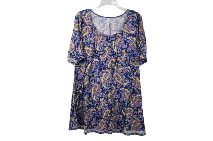 Rings LuLaRoe Blue Paisley Tunic Top XL LuLaRoe